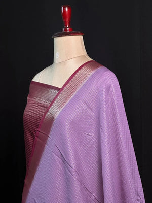Classic Musk Chex Soft Silk Saree-(ASSAM CHECKS)