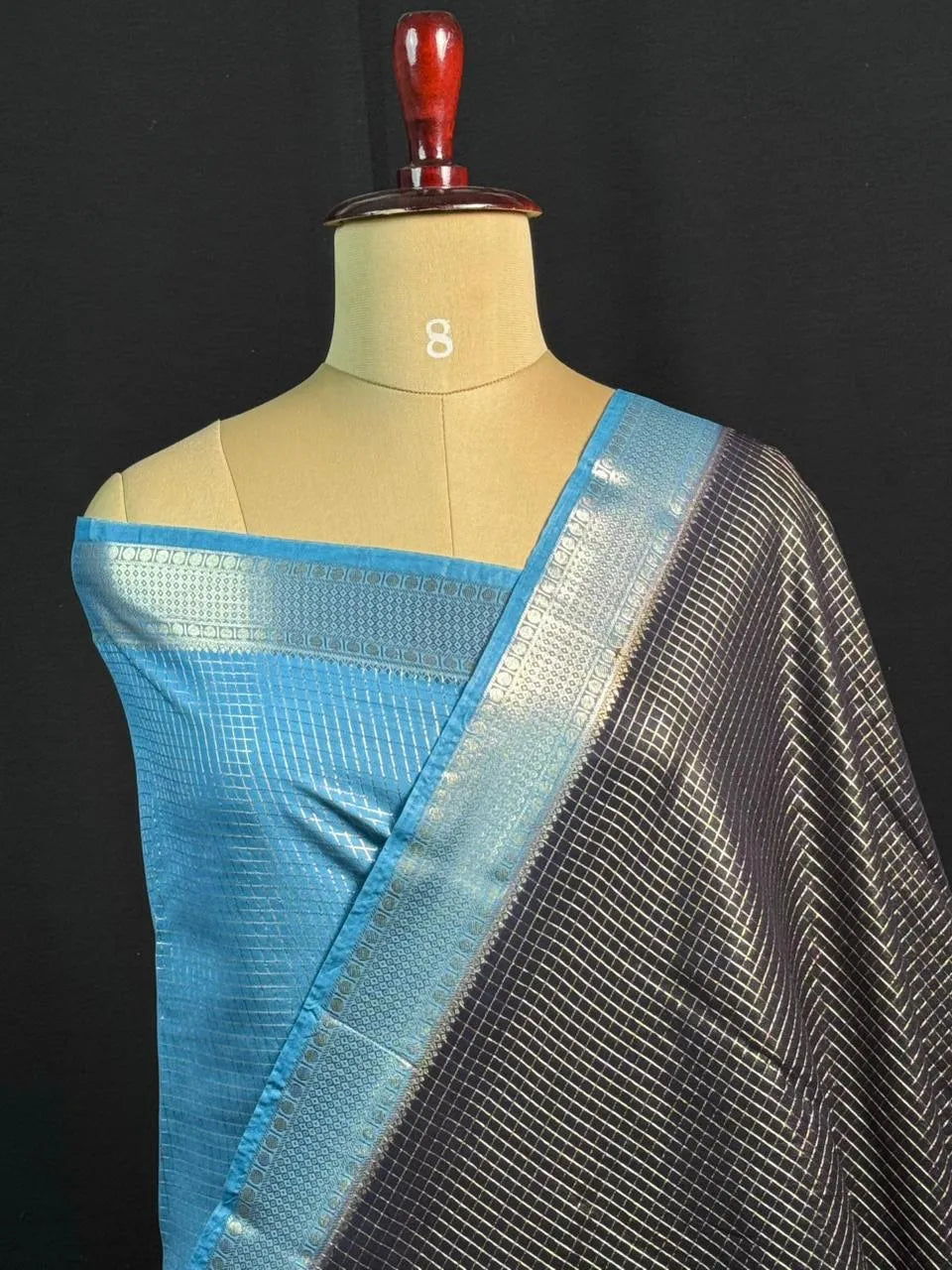 Classic Musk Chex Soft Silk Saree-(ASSAM CHECKS)
