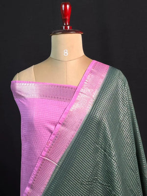 Classic Musk Chex Soft Silk Saree-(ASSAM CHECKS)
