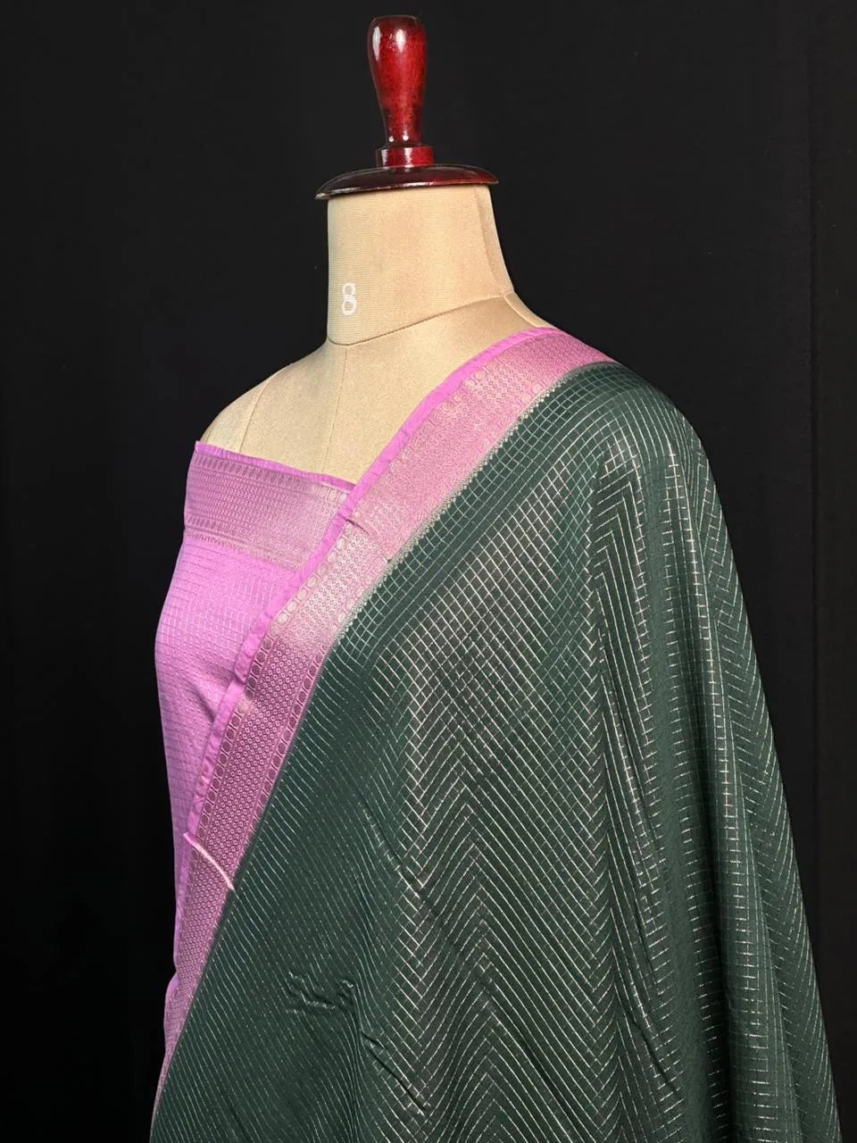 Classic Musk Chex Soft Silk Saree-(ASSAM CHECKS)