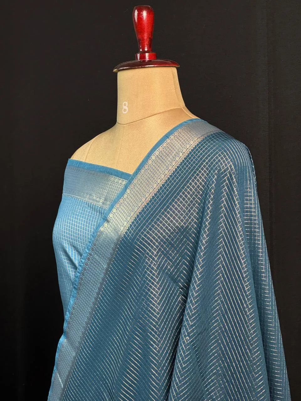 Classic Musk Chex Soft Silk Saree-(ASSAM CHECKS)