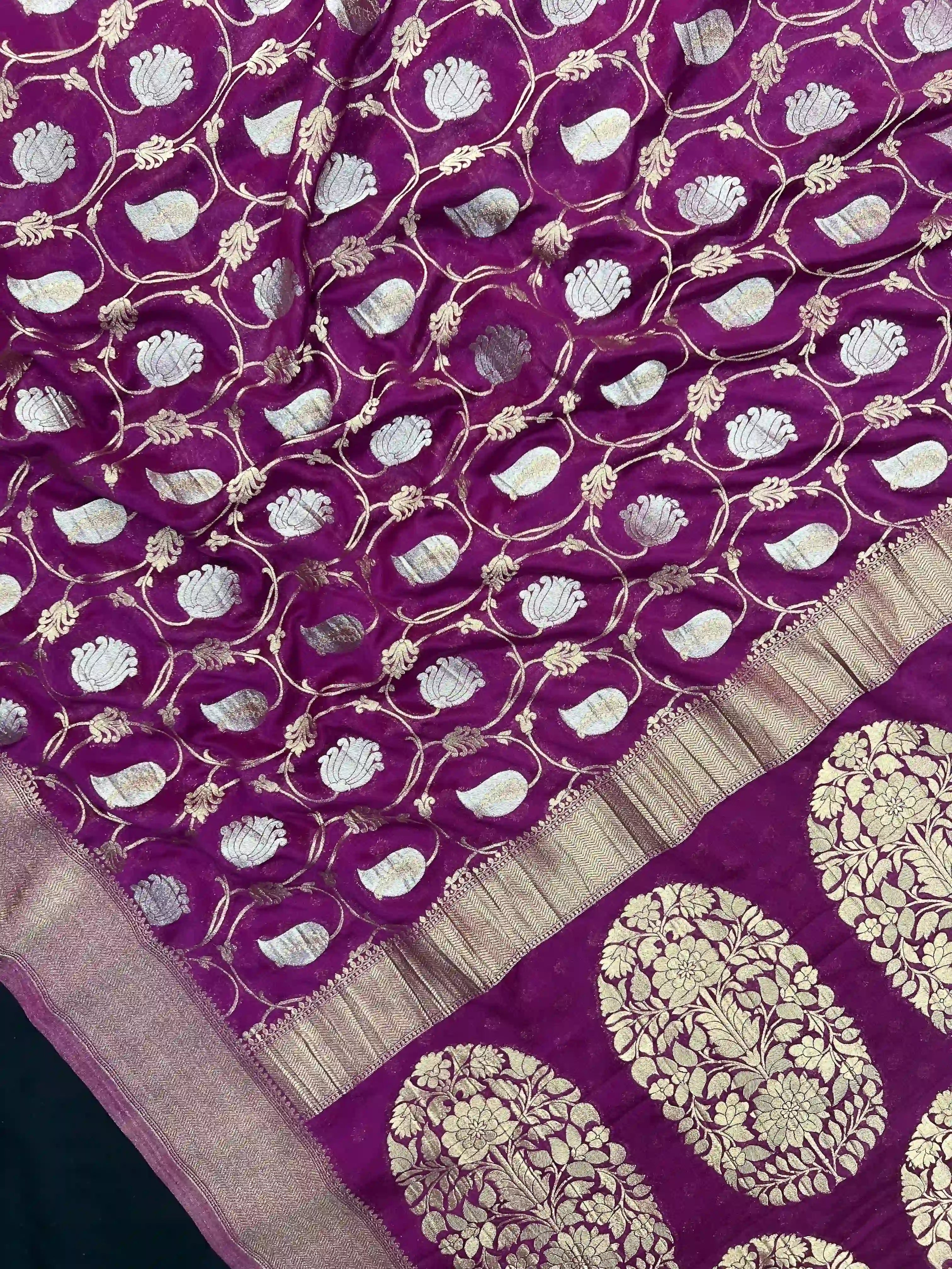 Banarasi Semi Khaddi Chiffon Saree