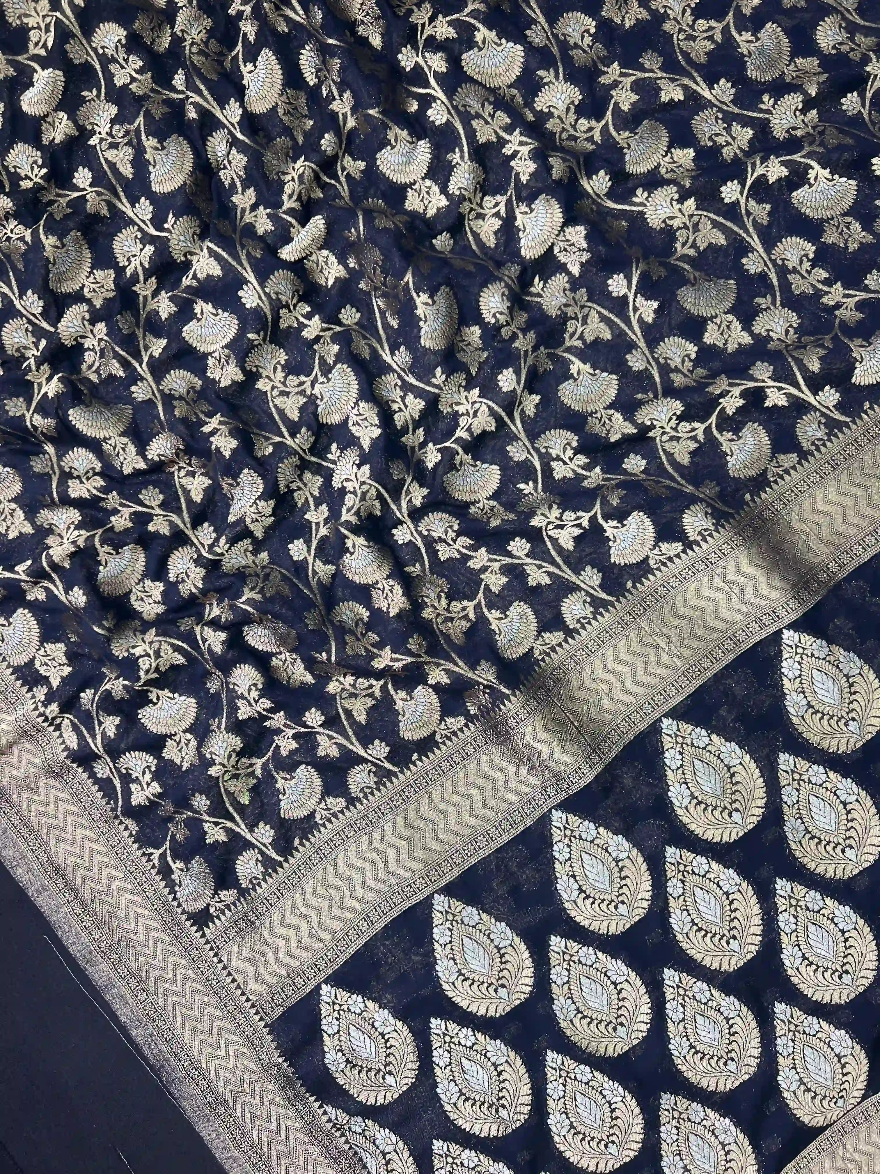 Semi Jungla Banarasi Georgette Saree