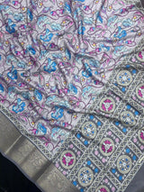 Digital Ajrak Crepe Silk Saree