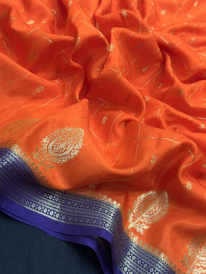 Radiant Charm in Semi Mysore Crepe Silk Saree (Akhoba Print) 