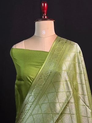 Elegant Raw Mango Silk Saree with Rich Texture (Alfi Buta)