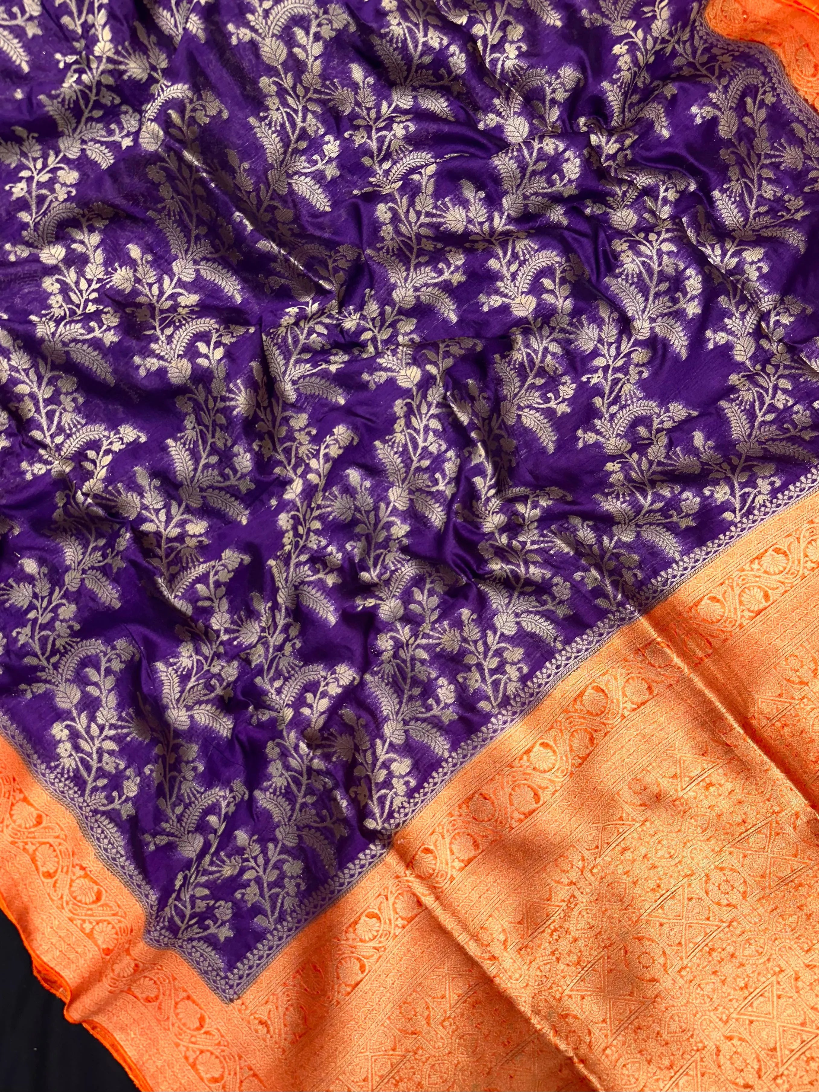 Premium Raw Silk Saree – Rich Texture & Lustrous Finish (Anjali Jaal)