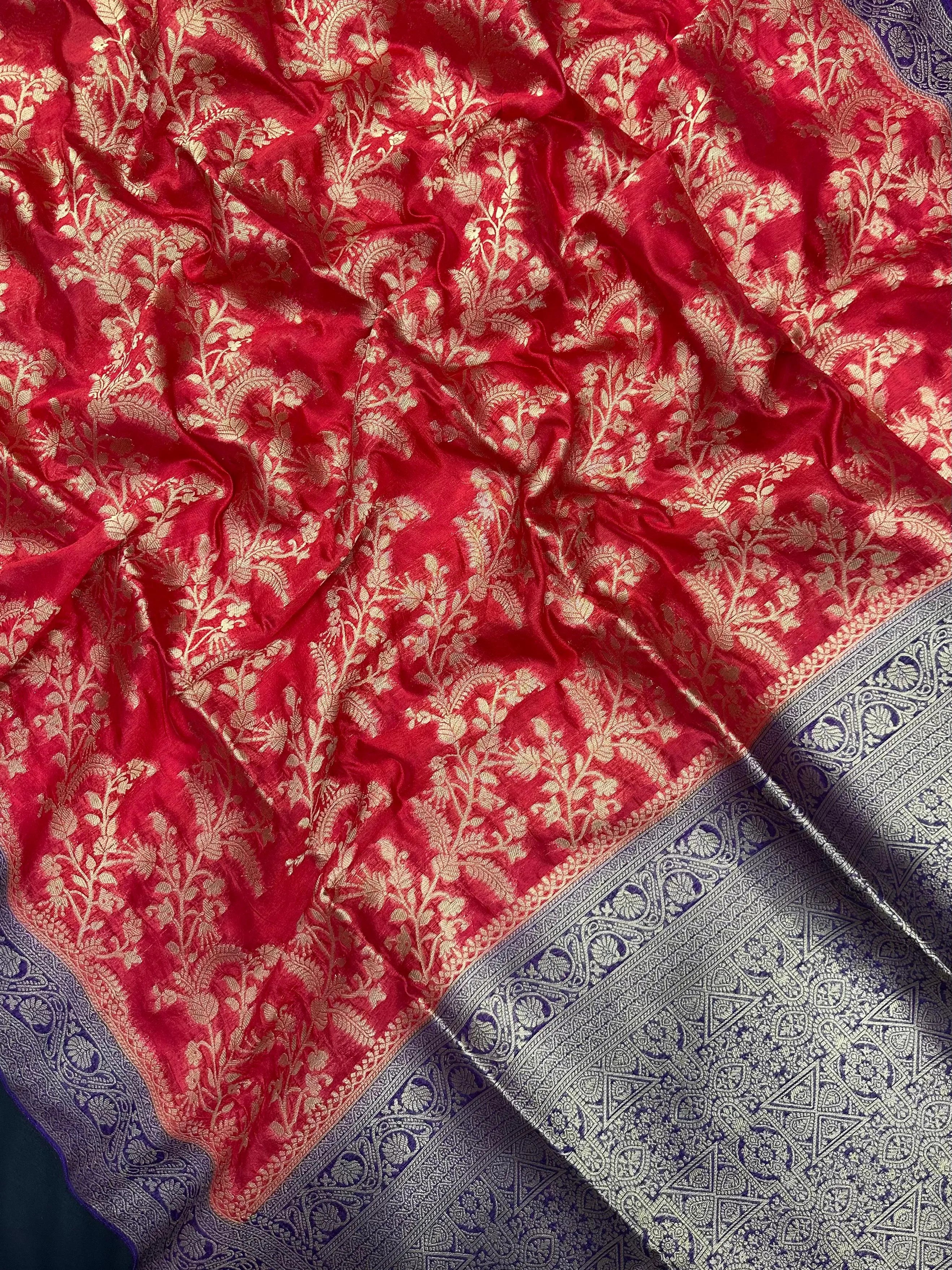 Premium Raw Silk Saree – Rich Texture & Lustrous Finish (Anjali Jaal)