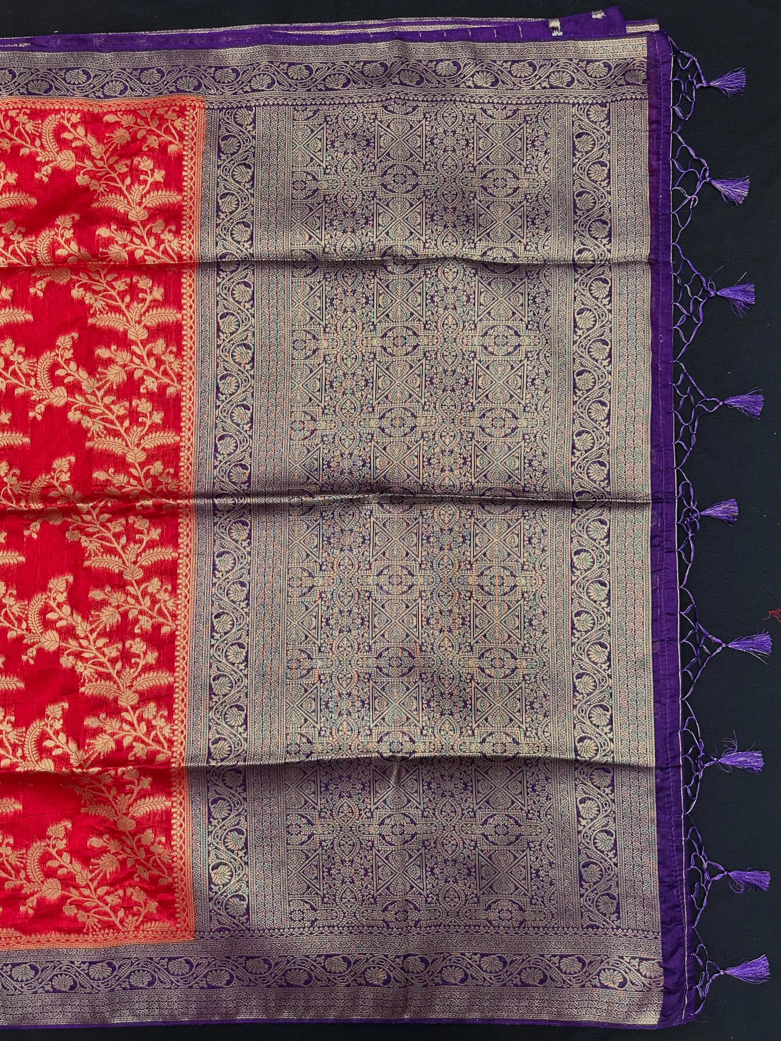 Premium Raw Silk Saree – Rich Texture & Lustrous Finish (Anjali Jaal)