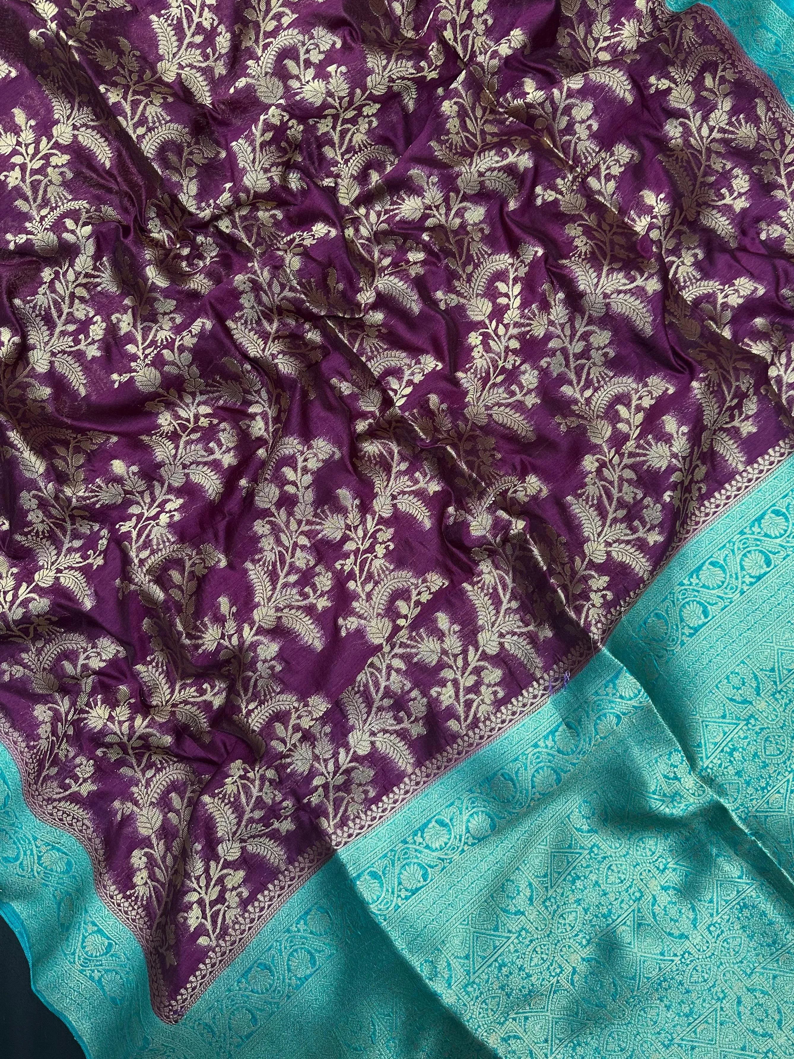 Premium Raw Silk Saree – Rich Texture & Lustrous Finish (Anjali Jaal)