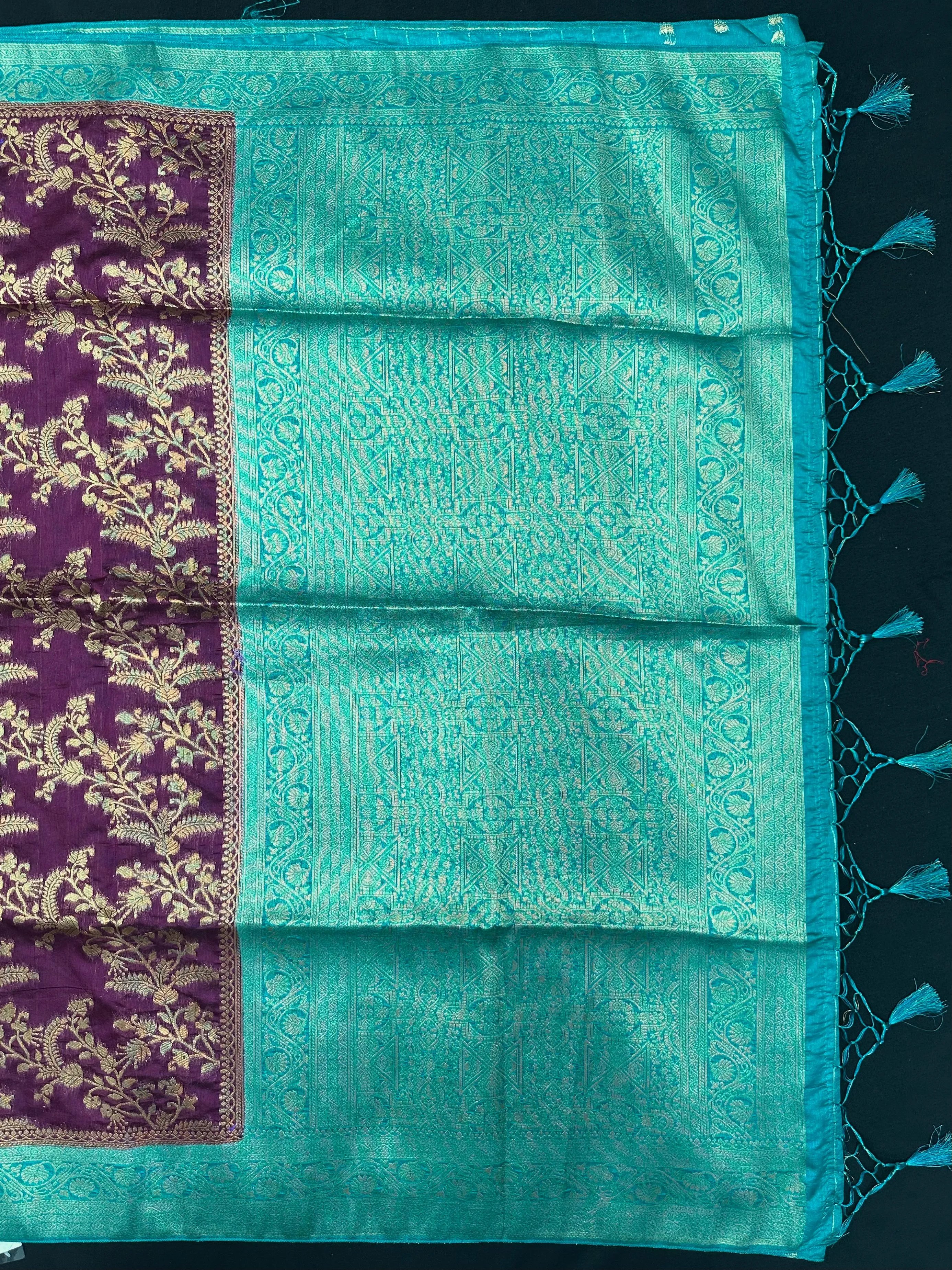 Premium Raw Silk Saree – Rich Texture & Lustrous Finish (Anjali Jaal)