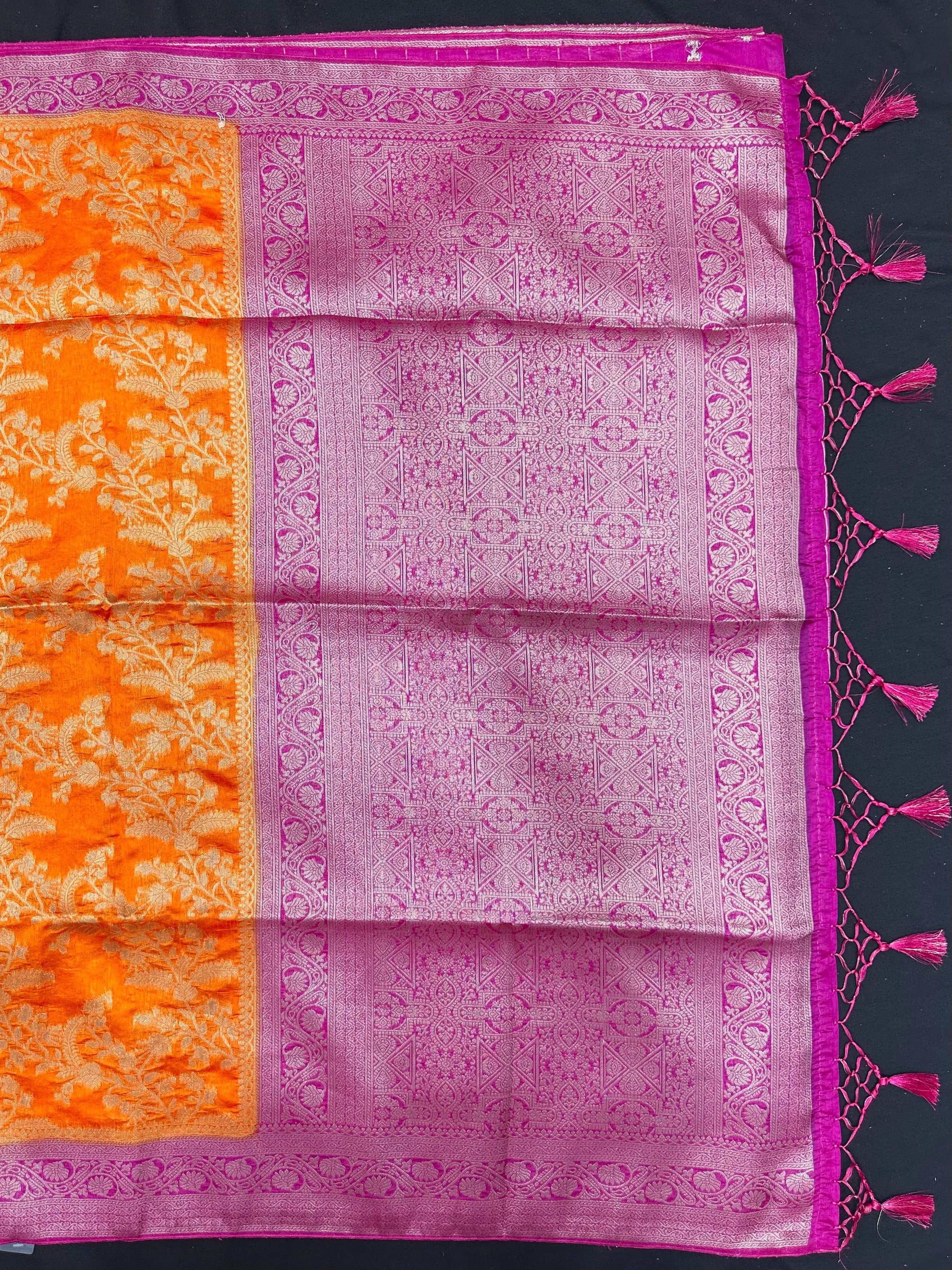 Premium Raw Silk Saree – Rich Texture & Lustrous Finish (Anjali Jaal)