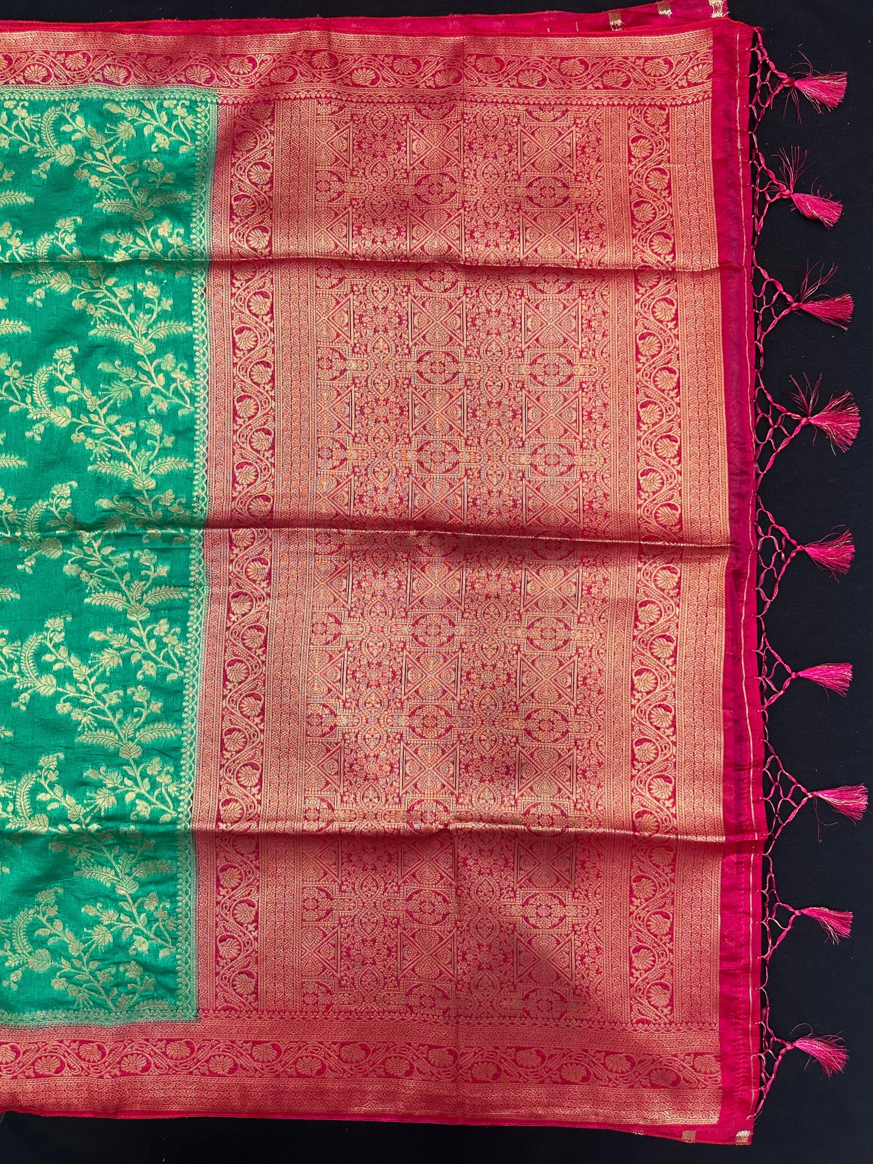 Premium Raw Silk Saree – Rich Texture & Lustrous Finish (Anjali Jaal) 