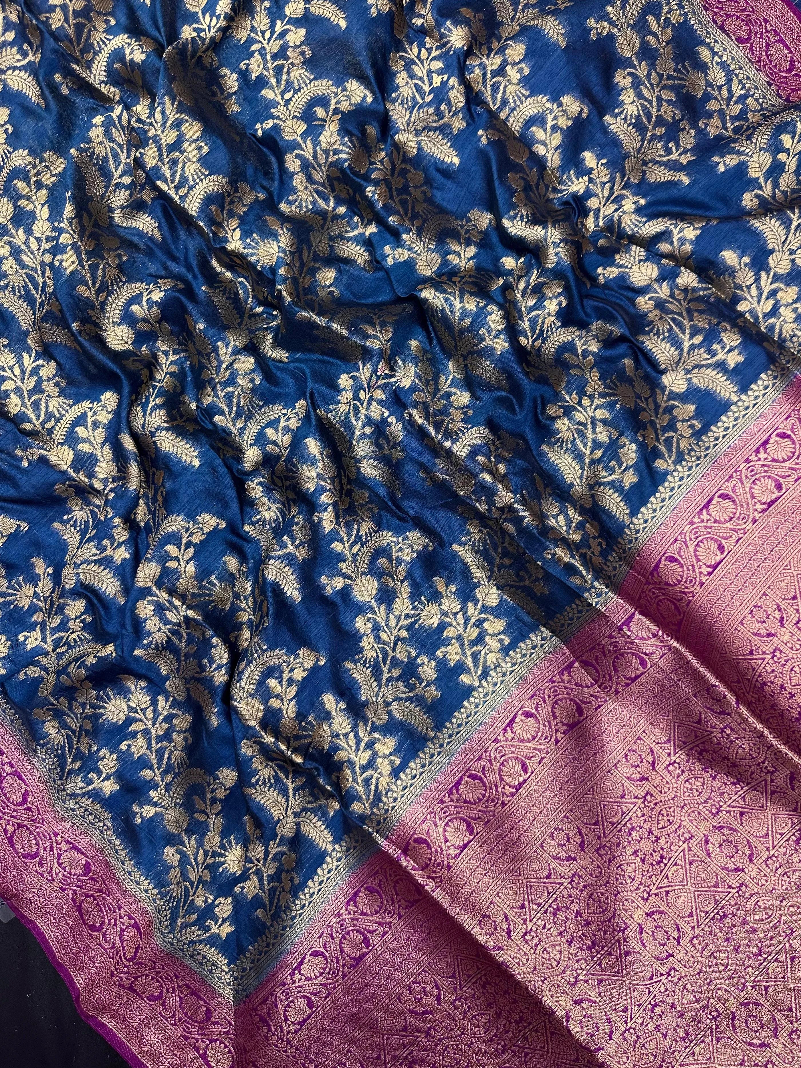 Premium Raw Silk Saree – Rich Texture & Lustrous Finish (Anjali Jaal) 