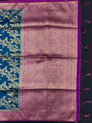Premium Raw Silk Saree – Rich Texture & Lustrous Finish (Anjali Jaal) 