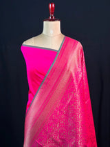 Semi Banarasi Silk Saree-BANARASI BROCADE OFF