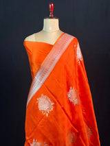 Soft Banarasi Gen Fold Silk Self Saree 