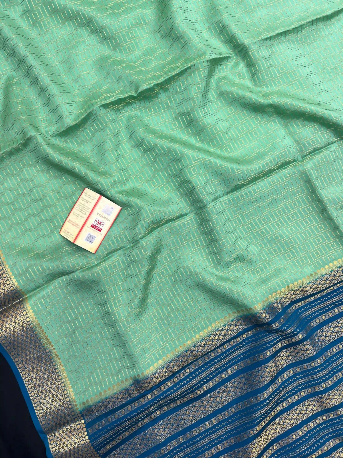 Pure Mysore Crepe Silk Saree-Bhanu Checks