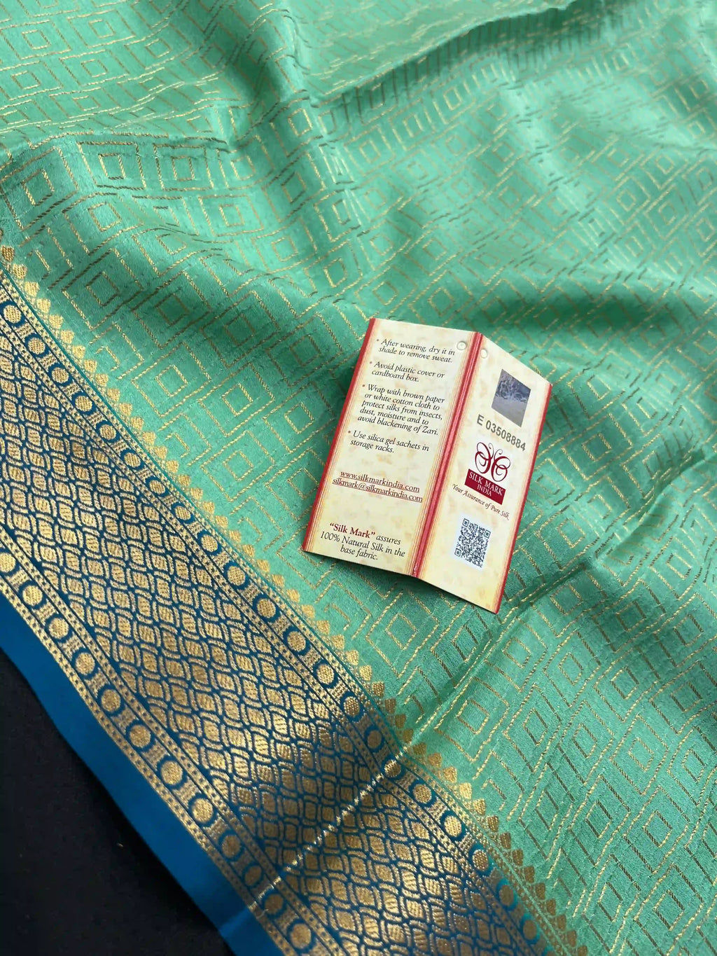 Pure Mysore Crepe Silk Saree-Bhanu Checks