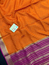 Pure Mysore Crepe Silk Saree-Bhanu Checks