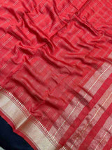 Musk Pulse Tussar Double Chex Silk Saree