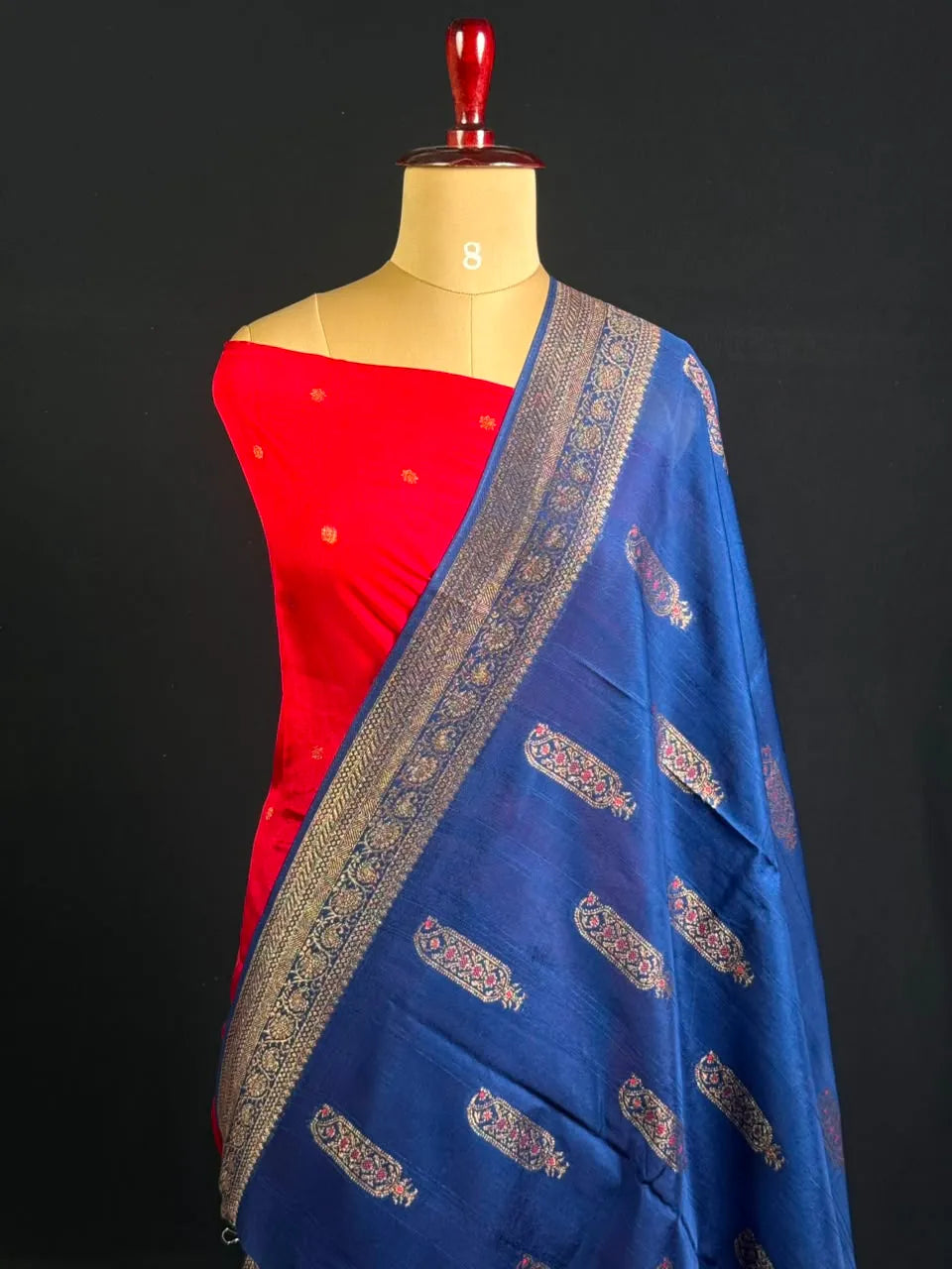 Semi Raw Silk Chanderi Saree with Elegant Piping Border
