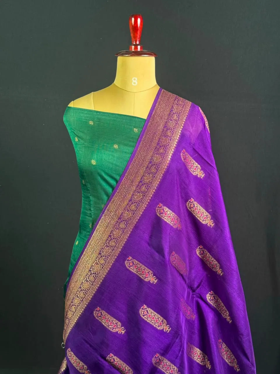 Semi Raw Silk Chanderi Saree with Elegant Piping Border