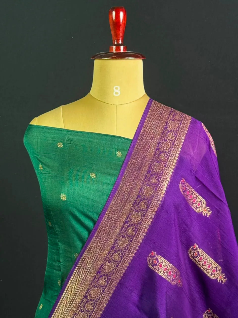Semi Raw Silk Chanderi Saree with Elegant Piping Border