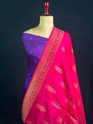 Semi Raw Silk Chanderi Saree with Elegant Piping Border