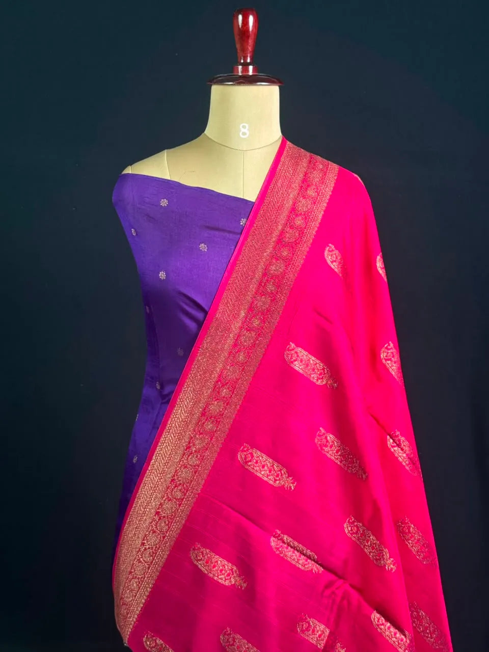 Semi Raw Silk Chanderi Saree with Elegant Piping Border