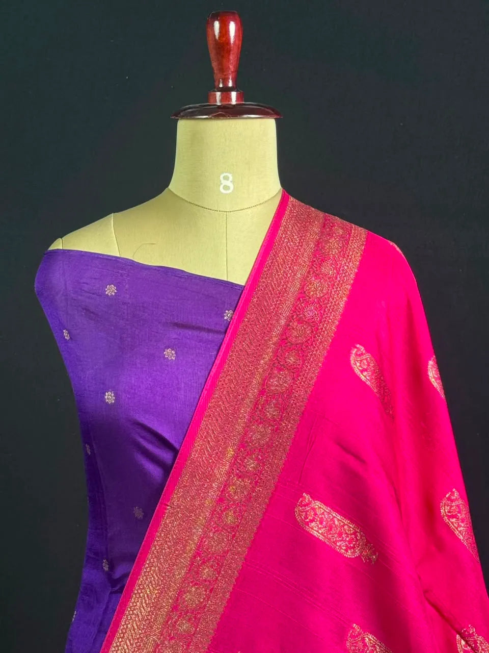 Semi Raw Silk Chanderi Saree with Elegant Piping Border