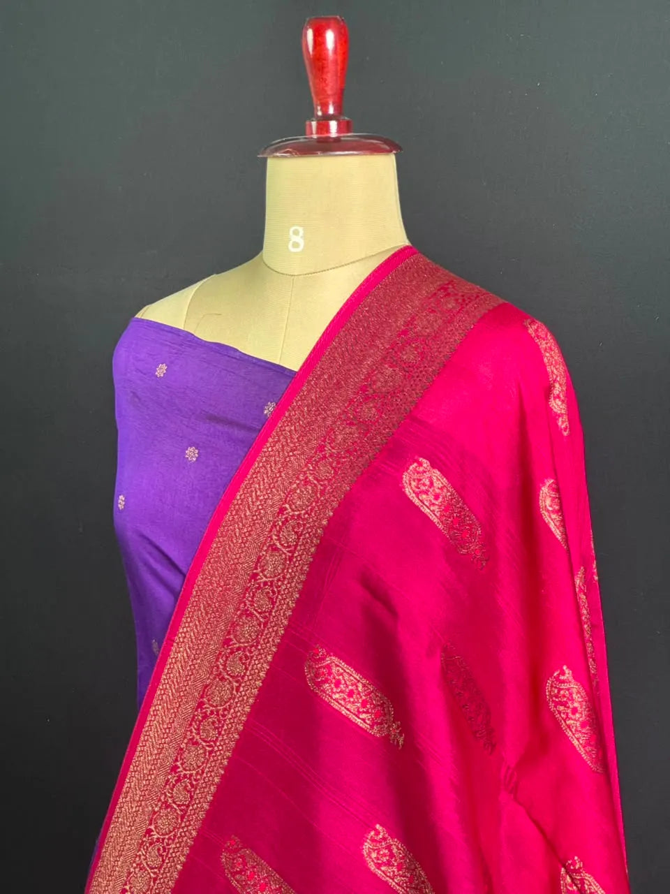 Semi Raw Silk Chanderi Saree with Elegant Piping Border