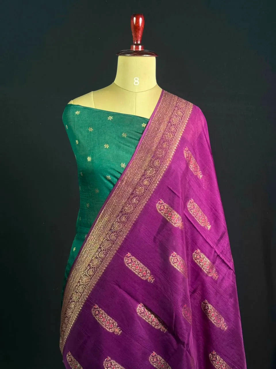 Semi Raw Silk Chanderi Saree with Elegant Piping Border