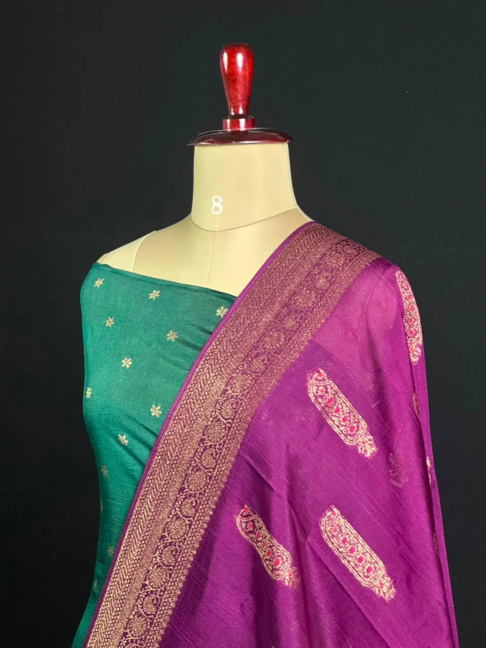 Semi Raw Silk Chanderi Saree with Elegant Piping Border