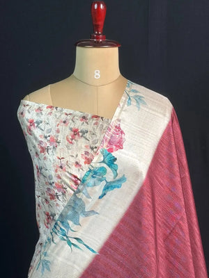 Elegant Tasar Silk Saree – Designer Border Style