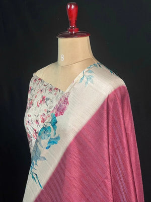 Elegant Tasar Silk Saree – Designer Border Style