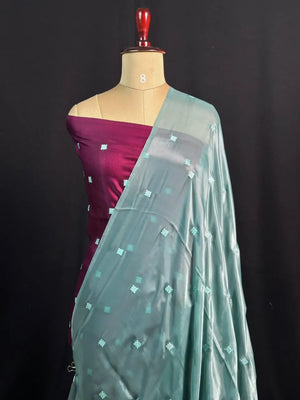 Trendy Crush Embroidery with Luxury Finish-(Chandramukhi silk)