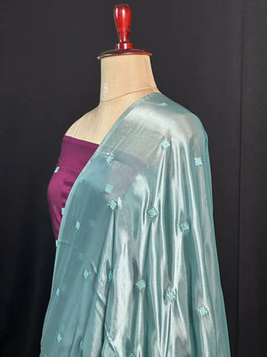 Trendy Crush Embroidery with Luxury Finish-(Chandramukhi silk)