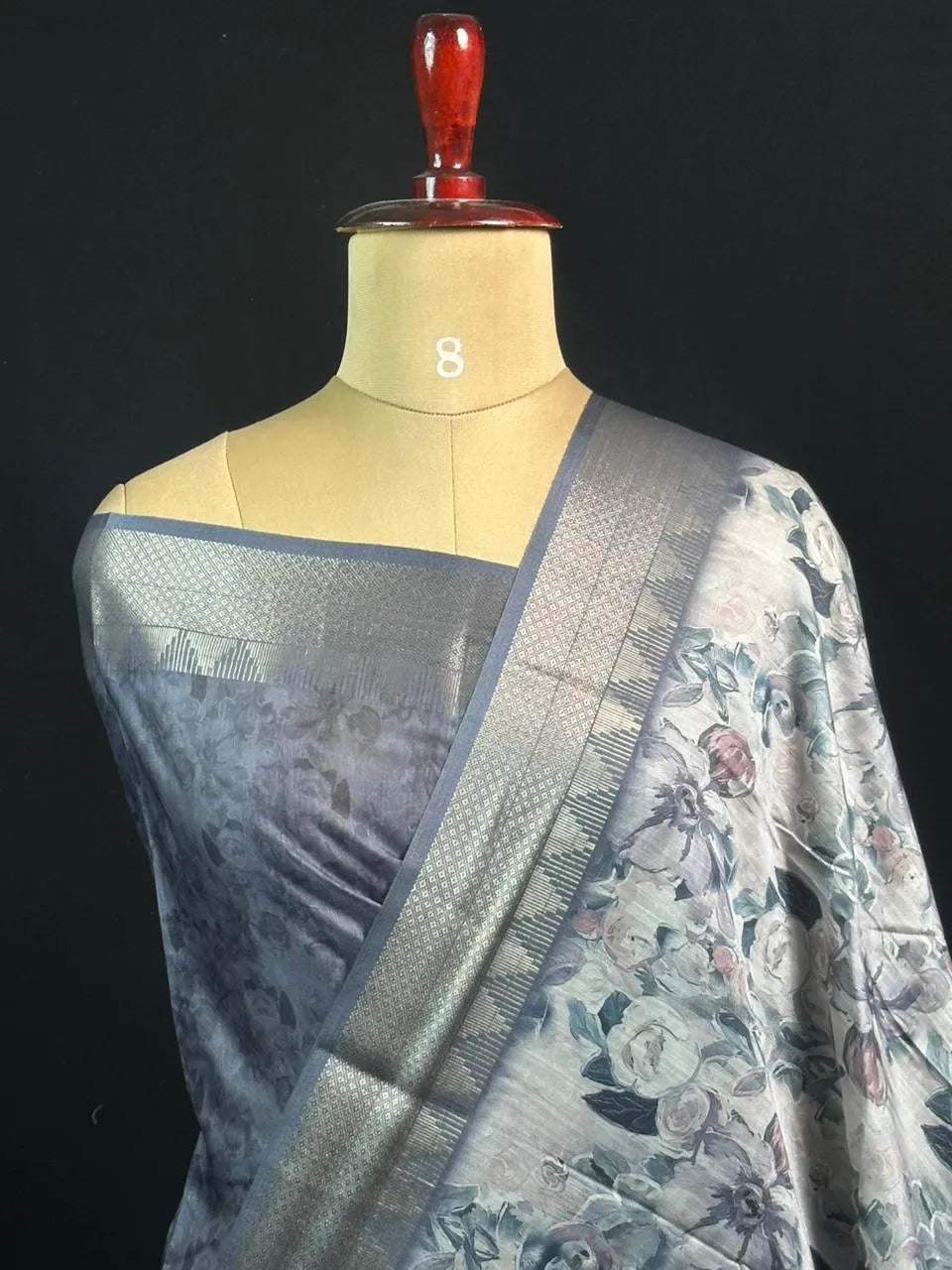 Ethnic Wear Semi Tussar Silk Saree with Timeless Floral Design