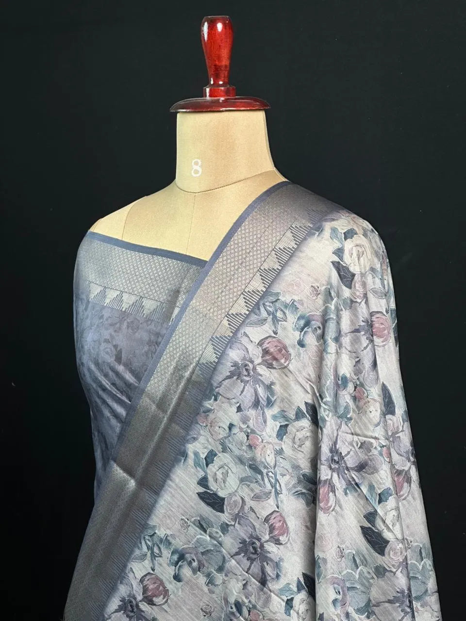 Ethnic Wear Semi Tussar Silk Saree with Timeless Floral Design