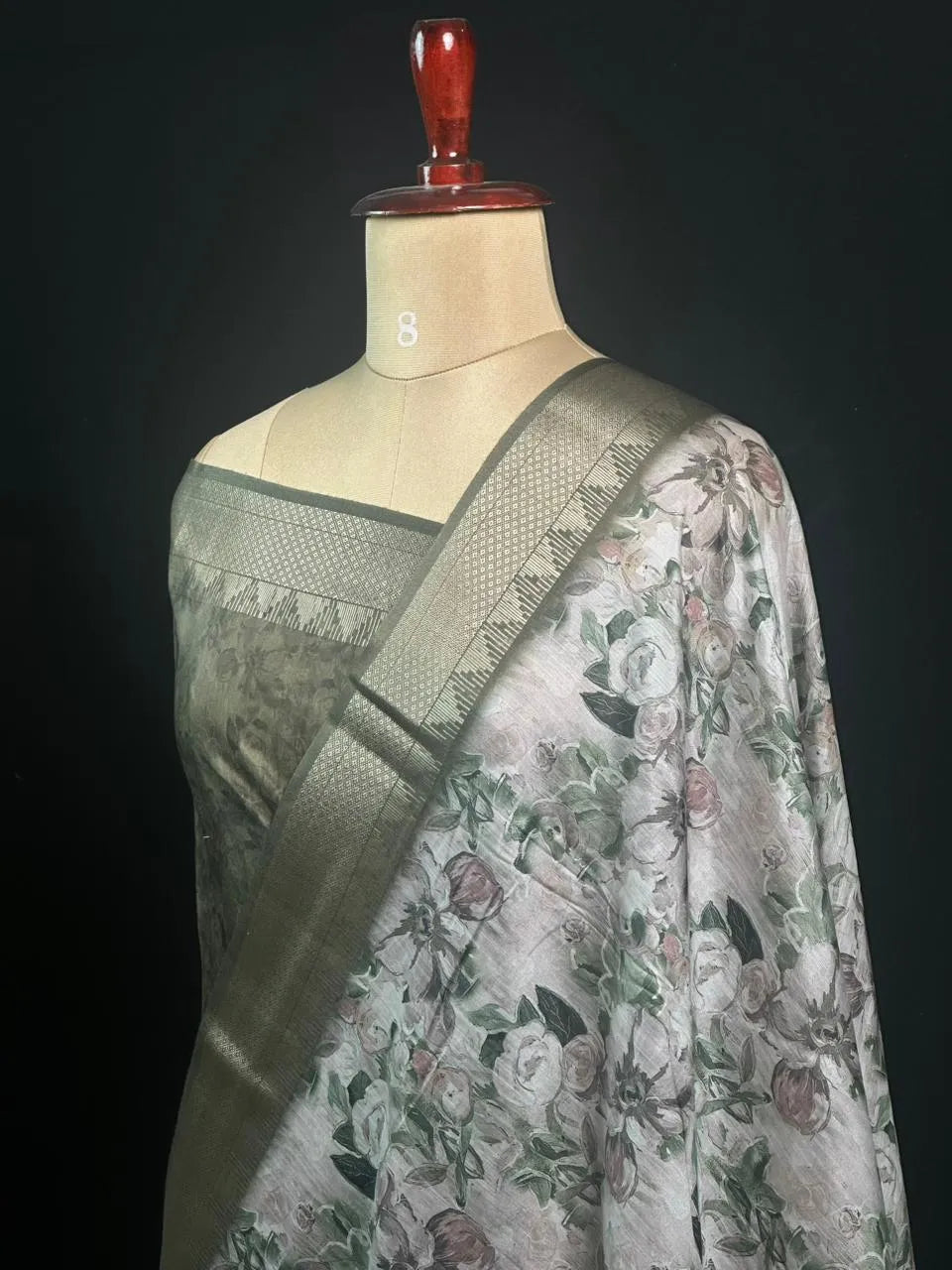 Ethnic Wear Semi Tussar Silk Saree with Timeless Floral Design