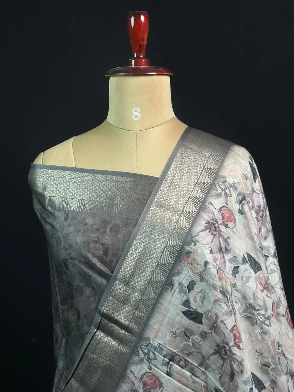 Ethnic Wear Semi Tussar Silk Saree with Timeless Floral Design