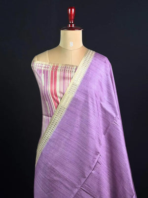 Elegant Semi Tussar Silk Saree with Classic Woven Border 
