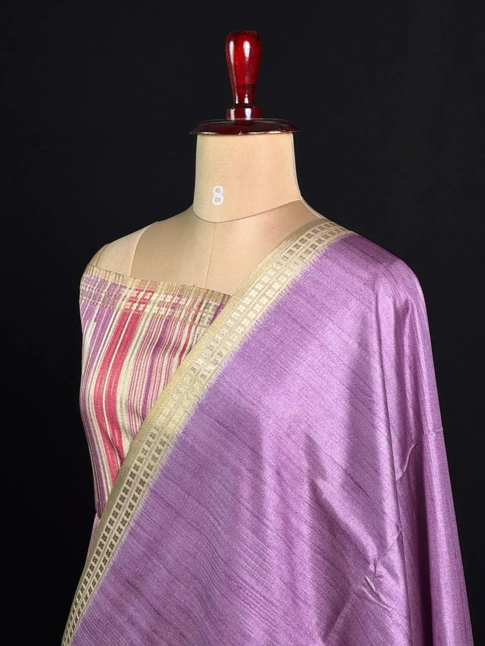 Elegant Semi Tussar Silk Saree with Classic Woven Border 