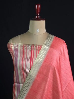 Elegant Semi Tussar Silk Saree with Classic Woven Border 