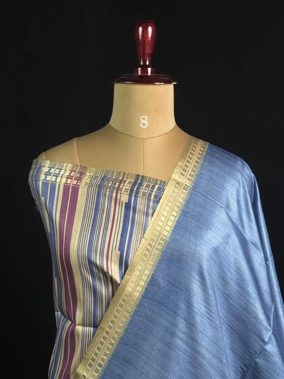 Elegant Semi Tussar Silk Saree with Classic Woven Border 