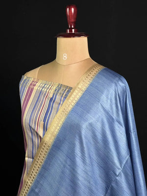 Elegant Semi Tussar Silk Saree with Classic Woven Border 