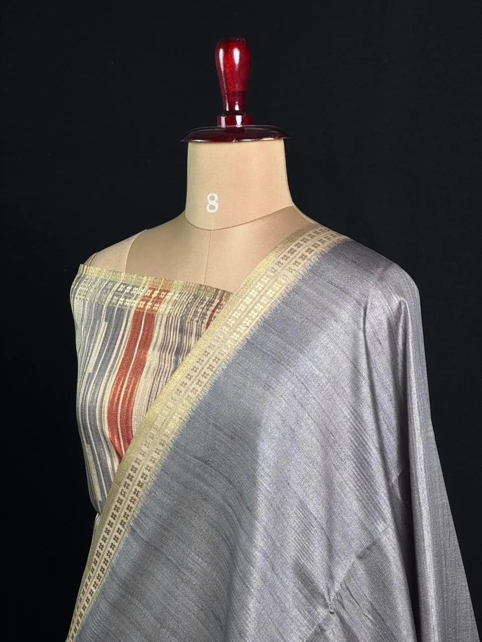 Elegant Semi Tussar Silk Saree with Classic Woven Border 