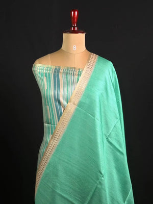 Elegant Semi Tussar Silk Saree with Classic Woven Border 