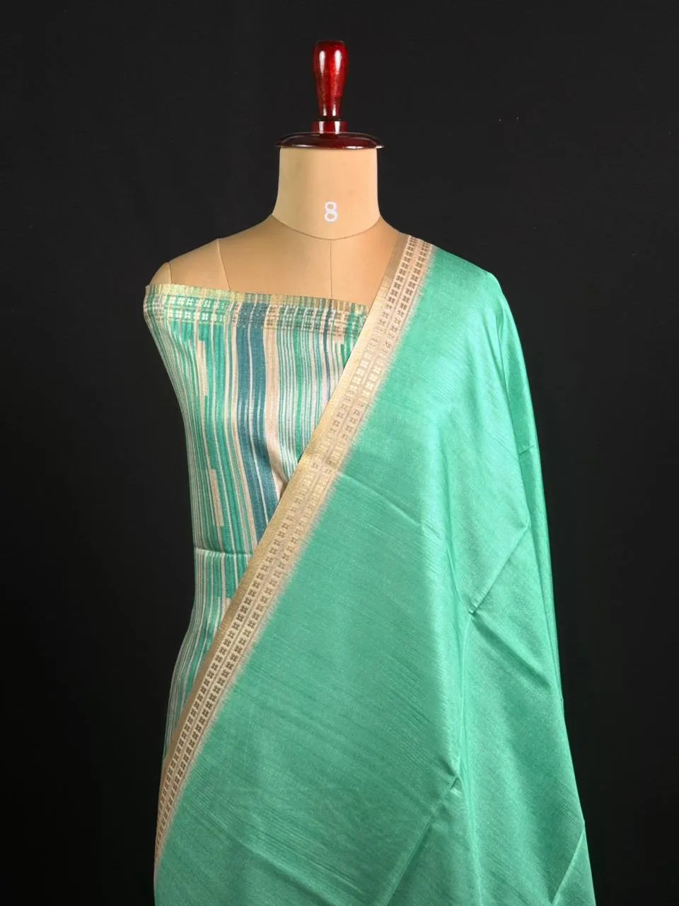 Elegant Semi Tussar Silk Saree with Classic Woven Border 